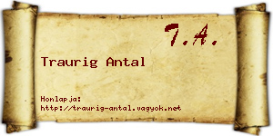 Traurig Antal névjegykártya